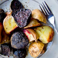 Roasted beets and potatoes, lime vinaigrette